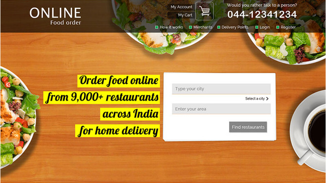 Show online restaurant order script