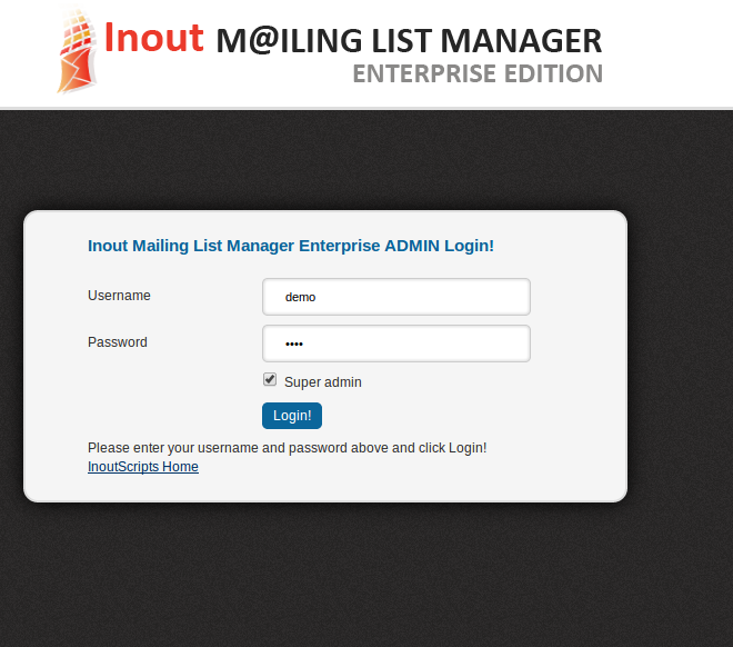 Show inout mailing list manager